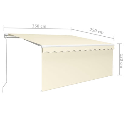 Tenda da Sole Retrattile Manuale con Parasole 3,5x2,5 m Crema - homemem39