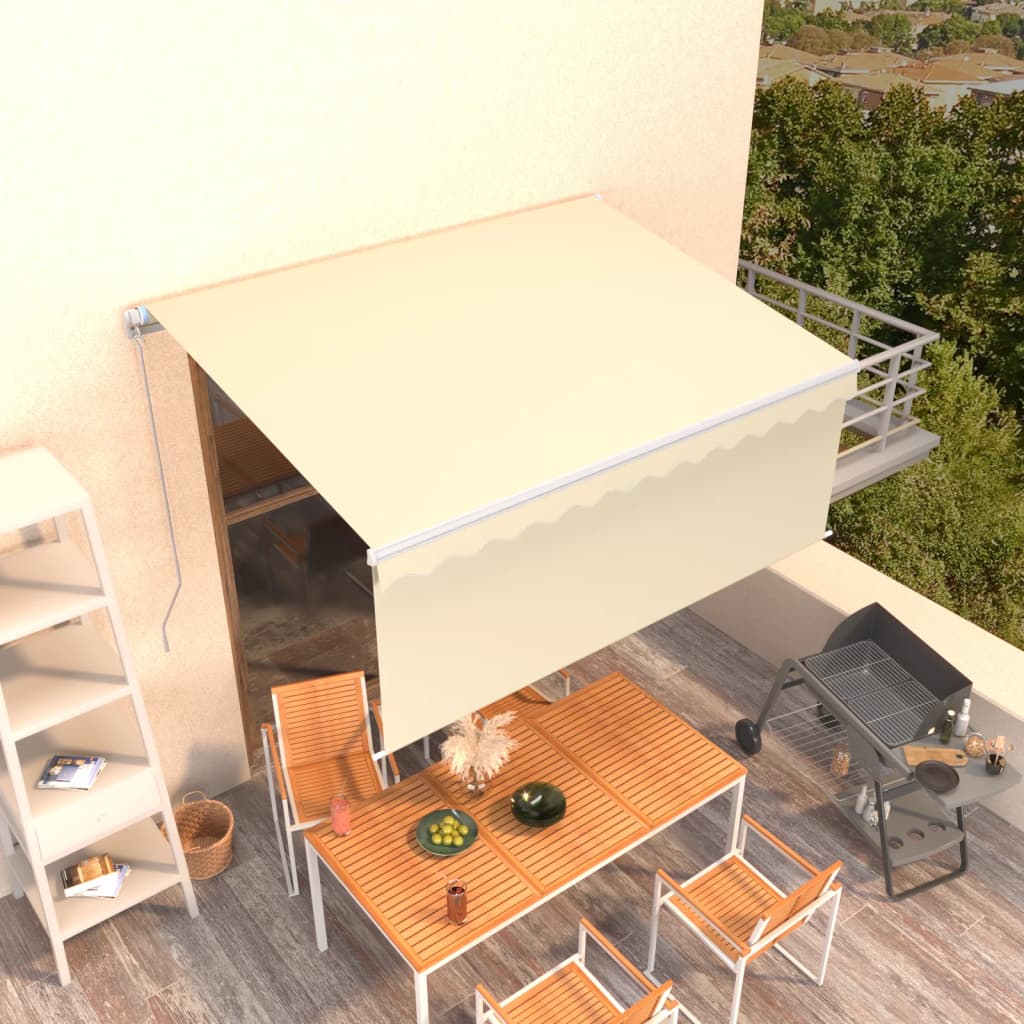Tenda da Sole Retrattile Manuale con Parasole 3,5x2,5 m Crema
