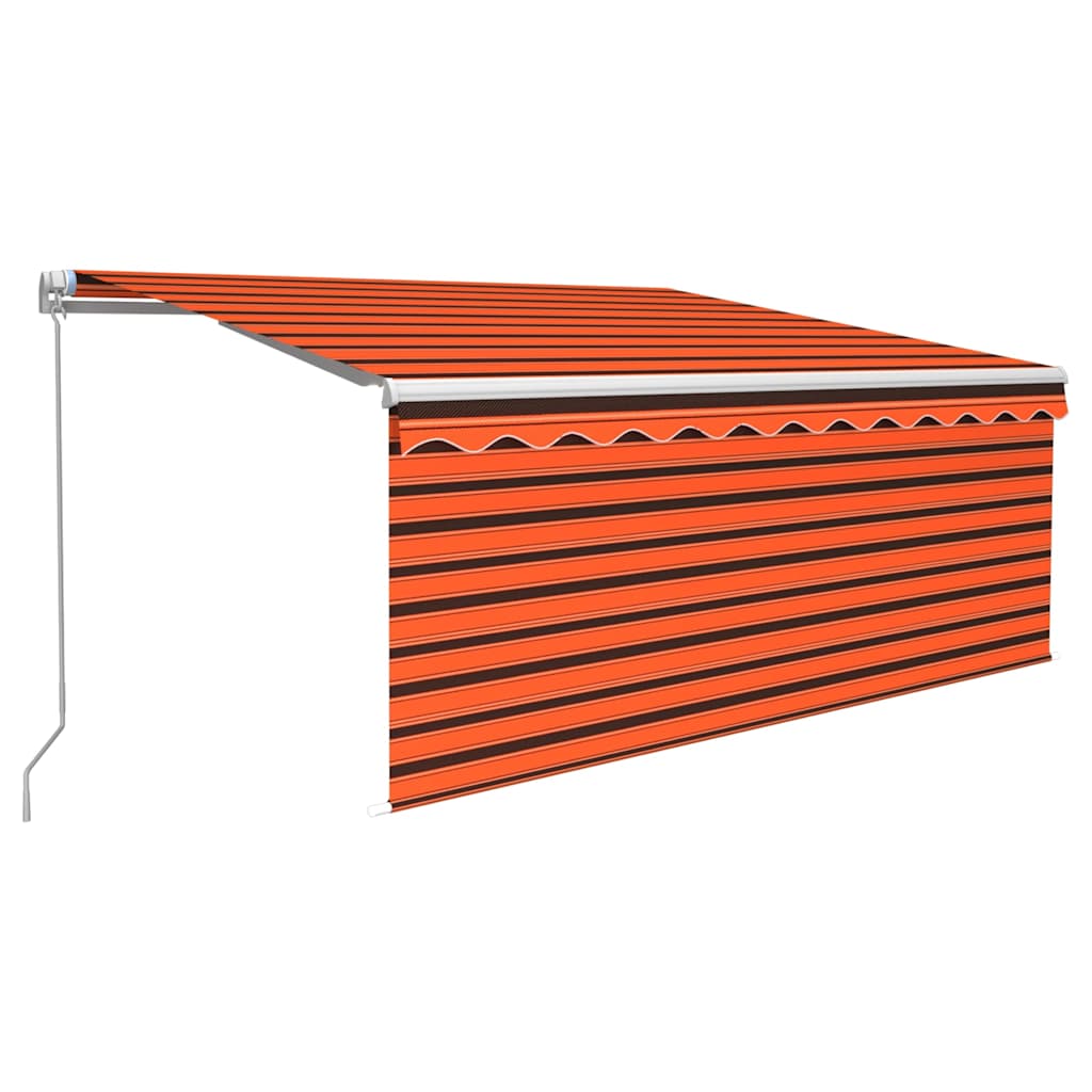Tenda Retrattile Manuale Parasole 3,5x2,5m Arancione e Marrone