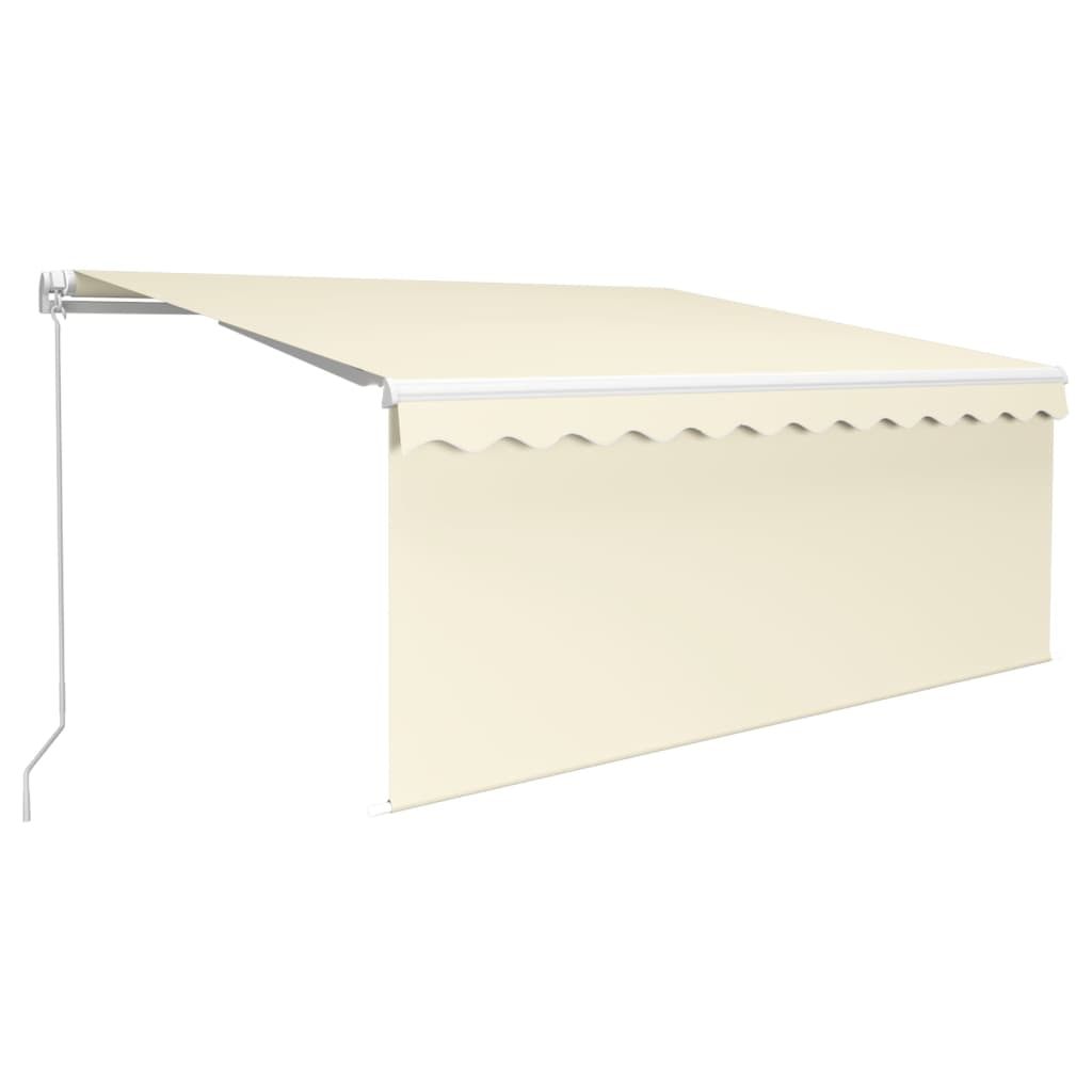 Tenda da Sole Retrattile Manuale con LED 3,5x2,5 m Crema | homemem39