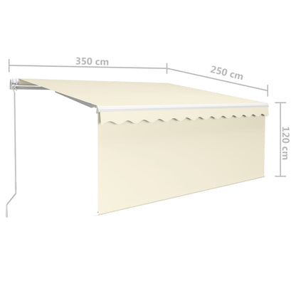 Tenda da Sole Retrattile Manuale con LED 3,5x2,5 m Crema