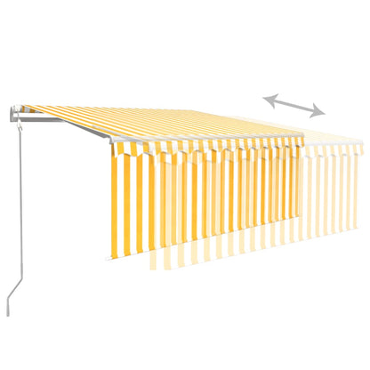 Tenda Retrattile Automatica con Parasole 3,5x2,5m Gialla Bianca | homemem39