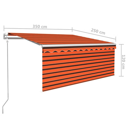 Tenda Retrattile Automatica Parasole 3,5x2,5m Arancio e Marrone | homemem39