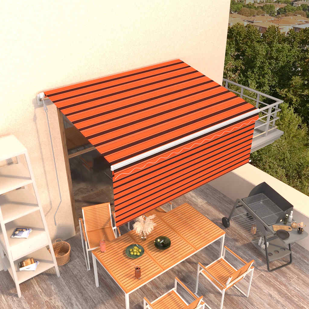 Tenda Retrattile Automatica Parasole 3,5x2,5m Arancio e Marrone | homemem39