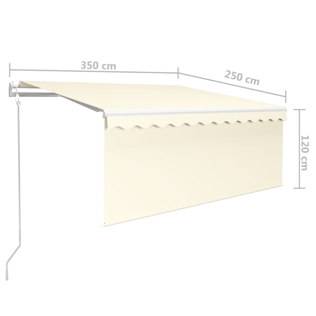 Tenda Automatica Parasole LED Sensore Vento 3,5x2,5cm Crema | homemem39