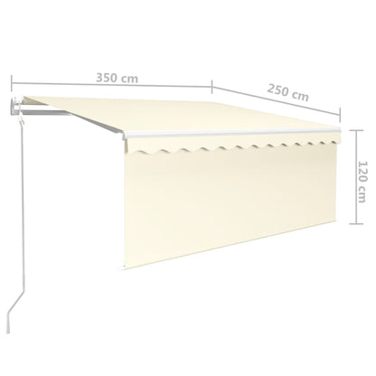 Tenda Automatica Parasole LED Sensore Vento 3,5x2,5cm Crema | homemem39