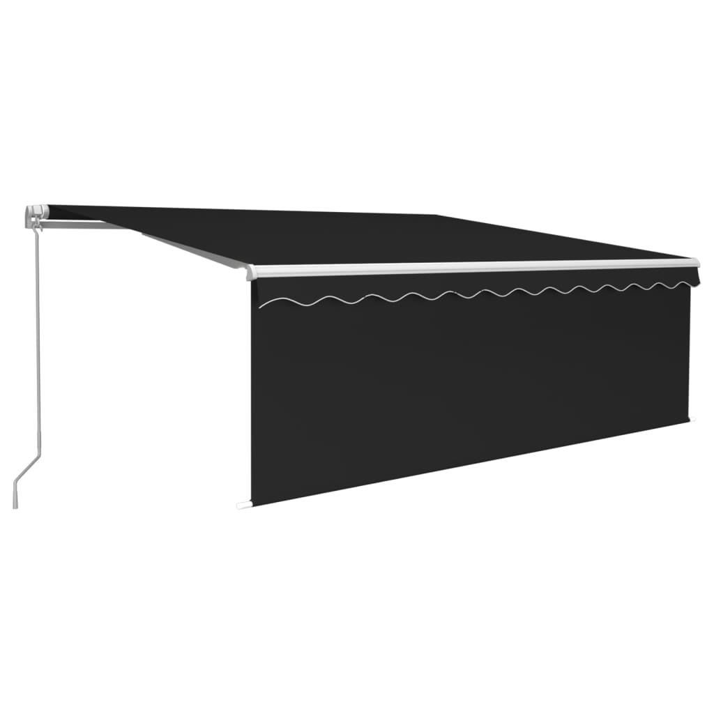 Tenda da Sole Retrattile Manuale con LED 4x3 m Antracite | homemem39