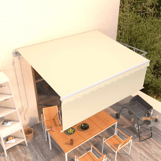 Tenda da Sole Retrattile Automatica con Parasole 4x3 m Crema - homemem39