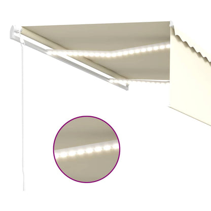 Tenda Automatica con Parasole LED e Sensore Vento 4x3 m Crema | homemem39
