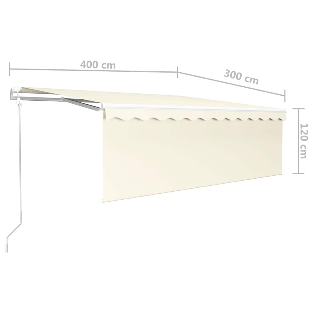 Tenda Automatica con Parasole LED e Sensore Vento 4x3 m Crema | homemem39