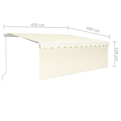 Tenda da Sole Retrattile con Parasole 4,5x3 m Crema