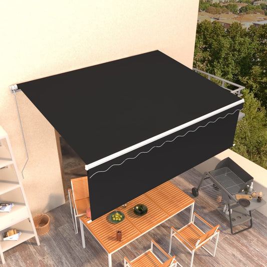 Tenda da Sole Retrattile Manuale con Parasole 4,5x3 m Antracite - homemem39