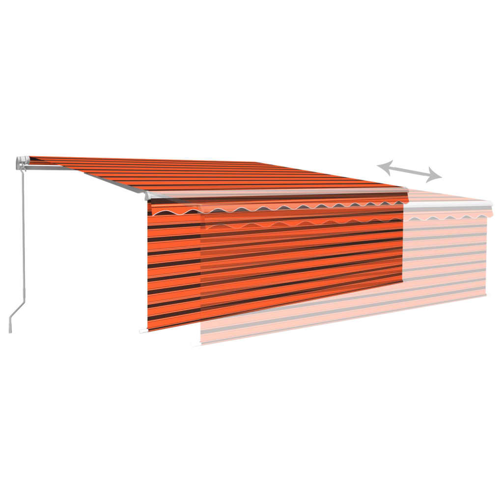 Tenda Retrattile Manuale con Parasole 4,5x3m Arancione Marrone | homemem39