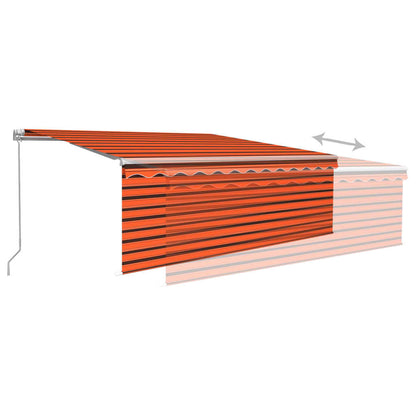 Tenda Retrattile Manuale con Parasole 4,5x3m Arancione Marrone | homemem39