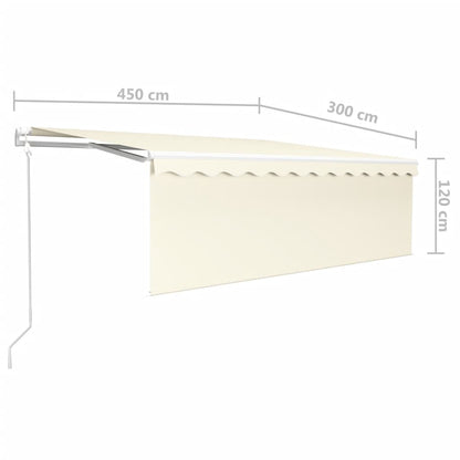 Tenda Retrattile Automatica con Parasole 4,5x3 m Crema - homemem39