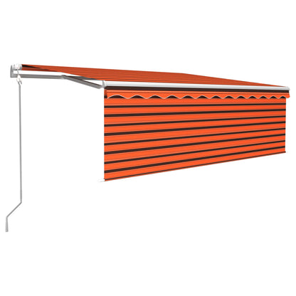 Tenda da Sole Retrattile Automatica 4,5x3m Arancione e Marrone | homemem39