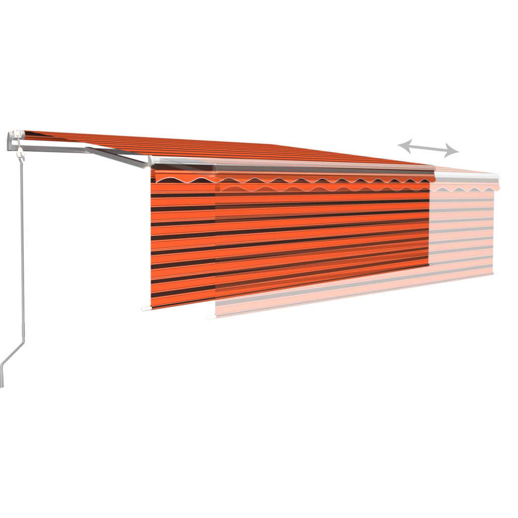 Tenda da Sole Retrattile Automatica 4,5x3m Arancione e Marrone | homemem39