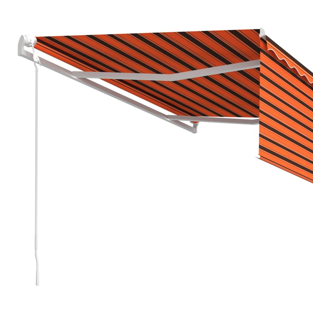 Tenda da Sole Retrattile Automatica 4,5x3m Arancione e Marrone | homemem39
