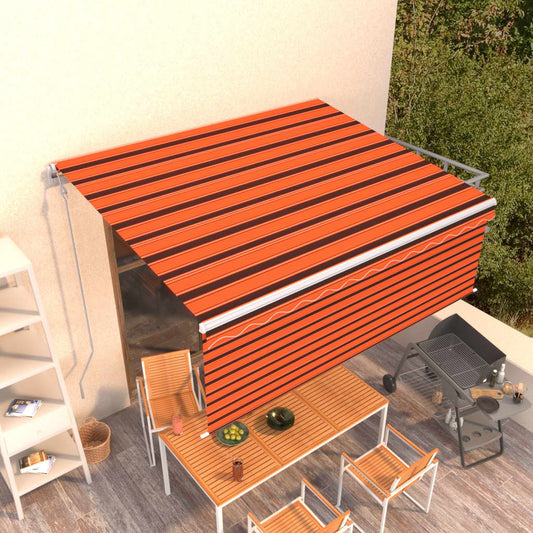 Tenda da Sole Retrattile Automatica 4,5x3m Arancione e Marrone - homemem39
