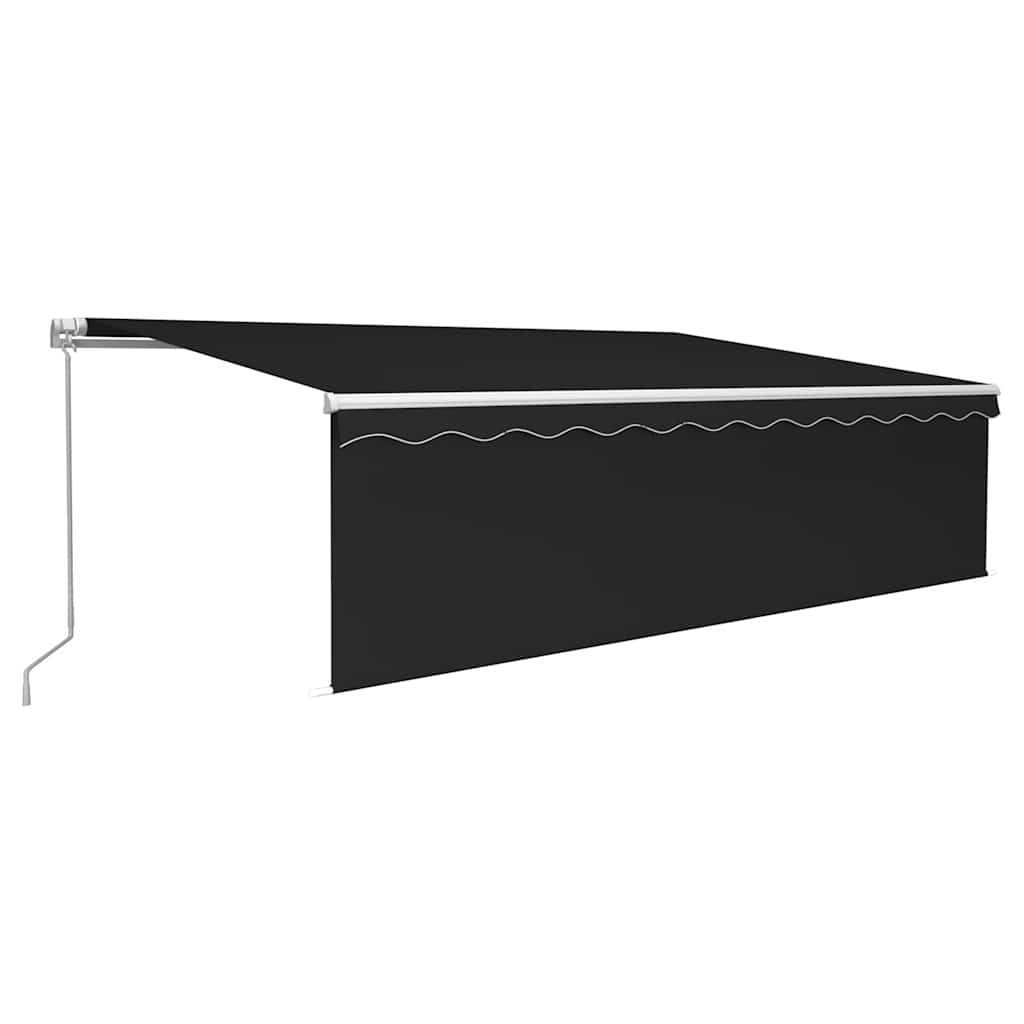 Tenda Sole Retrattile Manuale Parasole LED 5x3m Antracite | homemem39