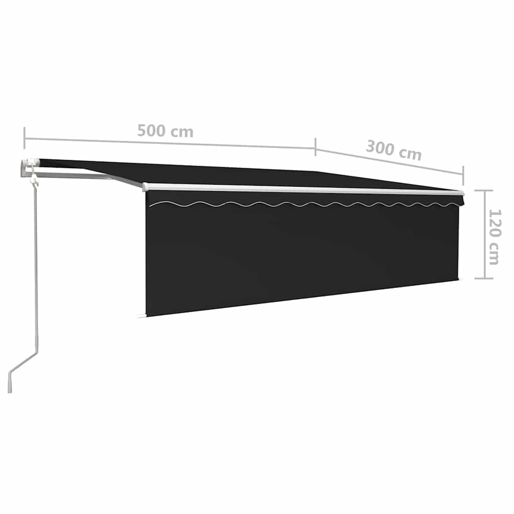 Tenda Sole Retrattile Automatica Parasole 5x3 m Antracite | homemem39