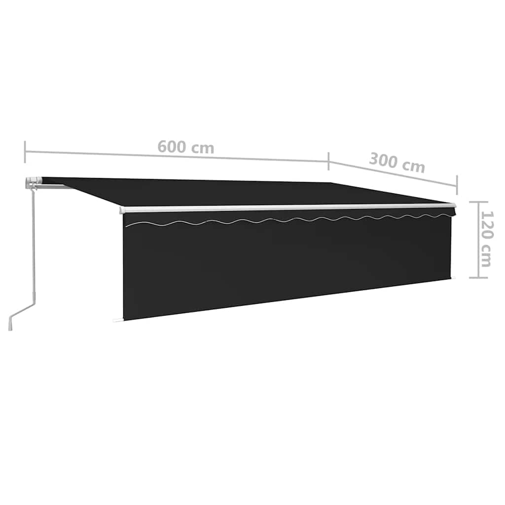 Tenda da Sole Retrattile Manuale con Parasole 6x3 m Antracite | homemem39