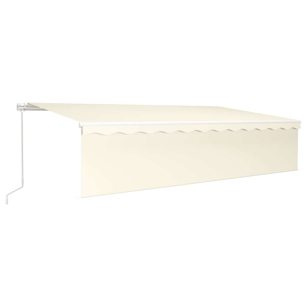 Tenda da Sole Retrattile Manuale con LED 6x3 m Crema | homemem39