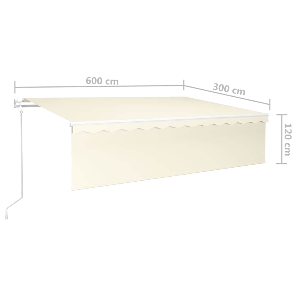 Tenda da Sole Retrattile Automatica con Parasole 6x3 m Crema | homemem39
