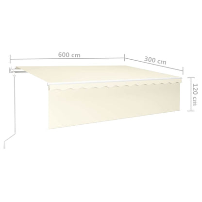 Tenda da Sole Retrattile Automatica con Parasole 6x3 m Crema | homemem39