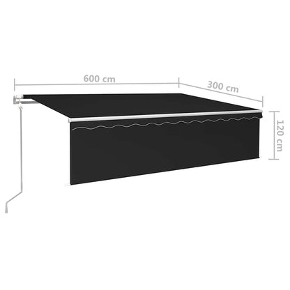 Tenda da Sole Retrattile Automatica con Parasole 6x3m Antracite | homemem39