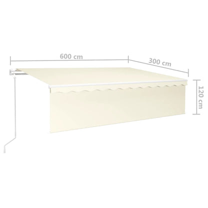 Tenda Automatica con Parasole LED e Sensore Vento 6x3 m Crema | homemem39