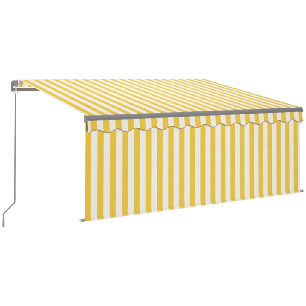Tenda Sole Retrattile Manuale con Parasole 3x2,5m Gialla Bianca | homemem39