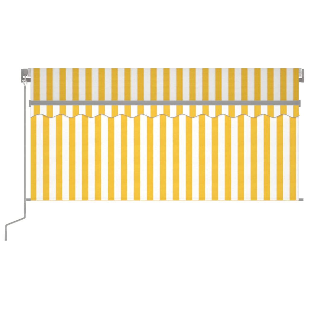 Tenda Sole Retrattile Manuale con Parasole 3x2,5m Gialla Bianca | homemem39