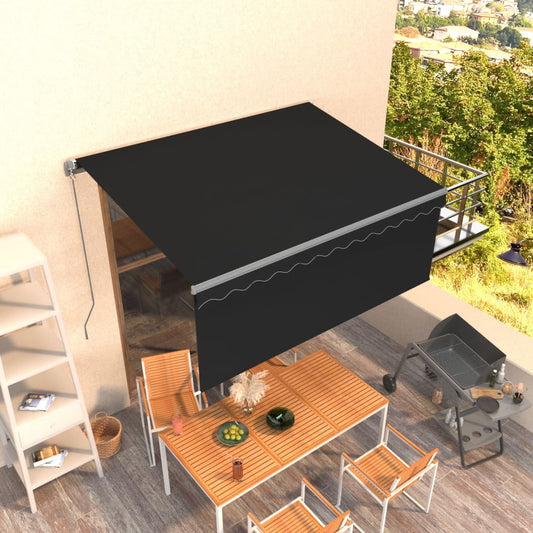 Tenda da Sole Retrattile Manuale con Parasole 3x2,5 m Antracite | homemem39