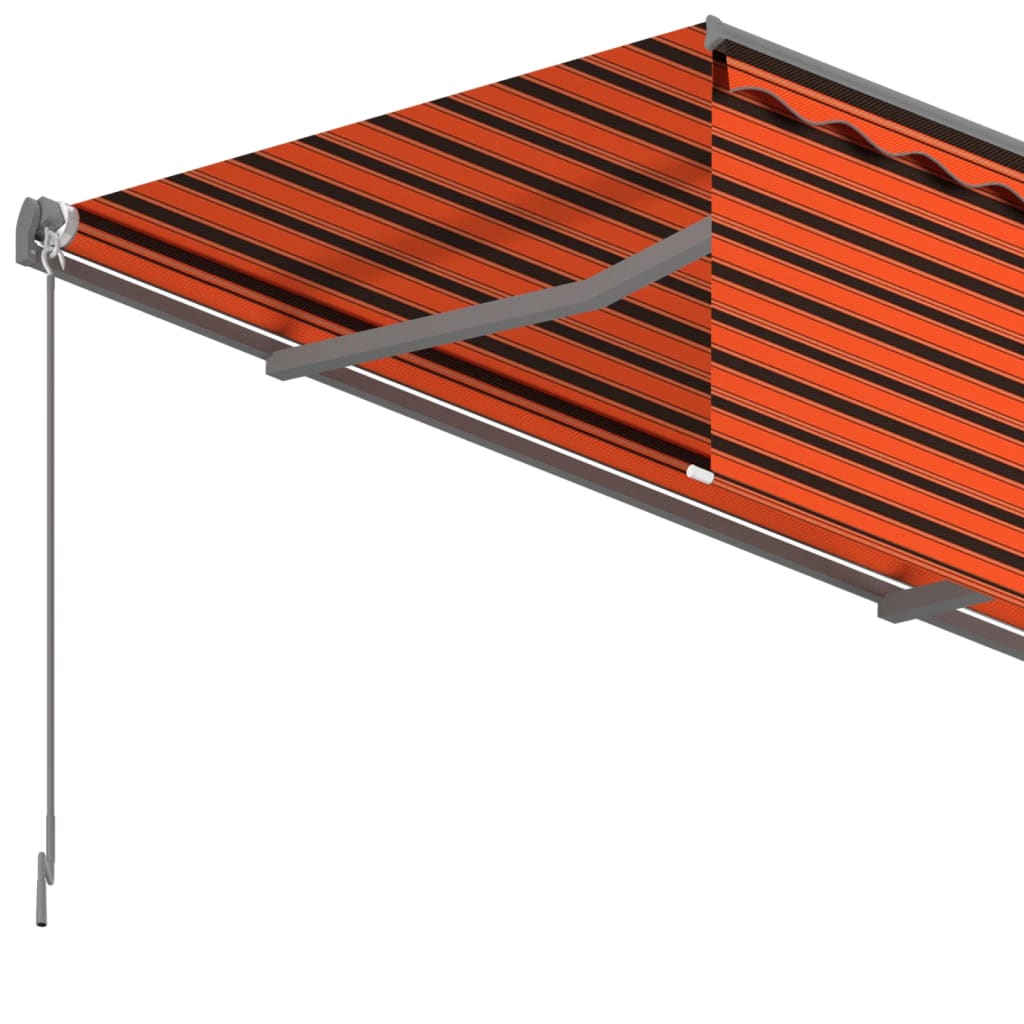 Tenda Retrattile Manuale con Parasole 3x2,5m Arancione Marrone | homemem39