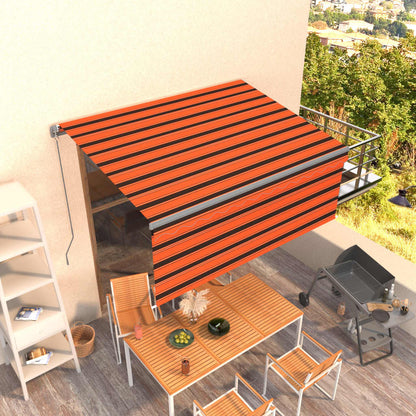 Tenda Retrattile Manuale con Parasole 3x2,5m Arancione Marrone | homemem39