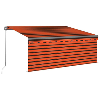Tenda Sole Retrattile Manuale con LED 3x2,5m Arancione Marrone - homemem39