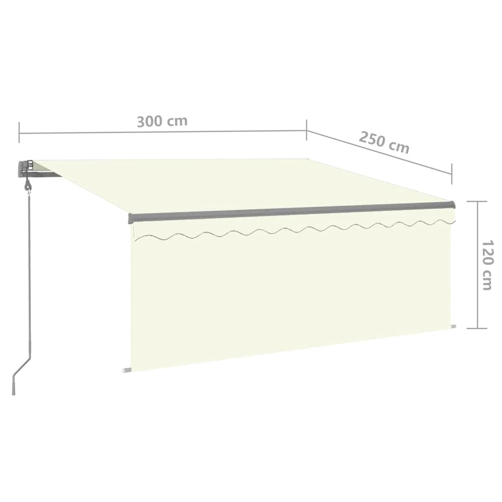 Tenda Automatica con Parasole LED e Sensore Vento 3x2,5m Crema | homemem39