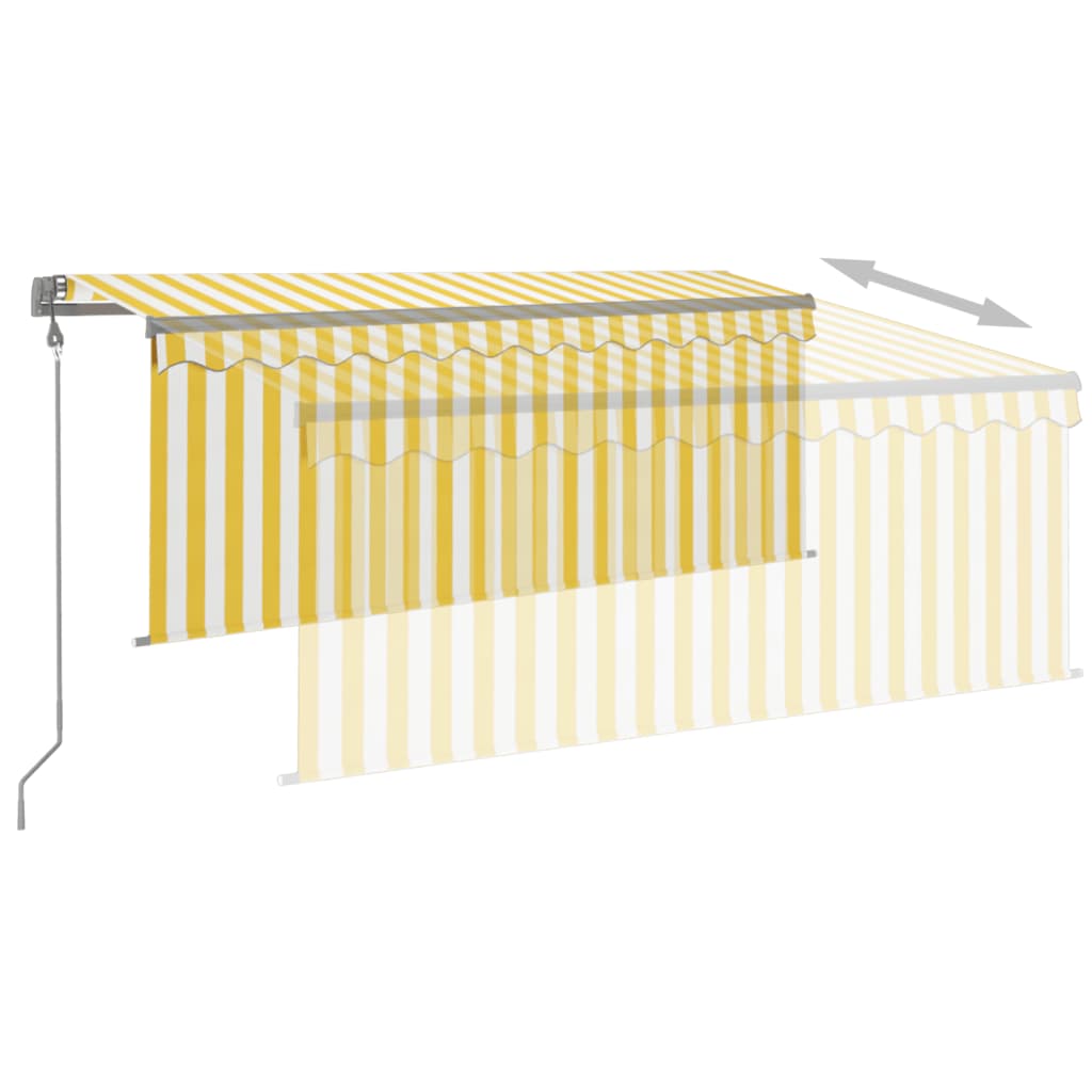 Tenda Automatica con LED Sensore Vento 3x2,5 m Giallo Bianco | homemem39