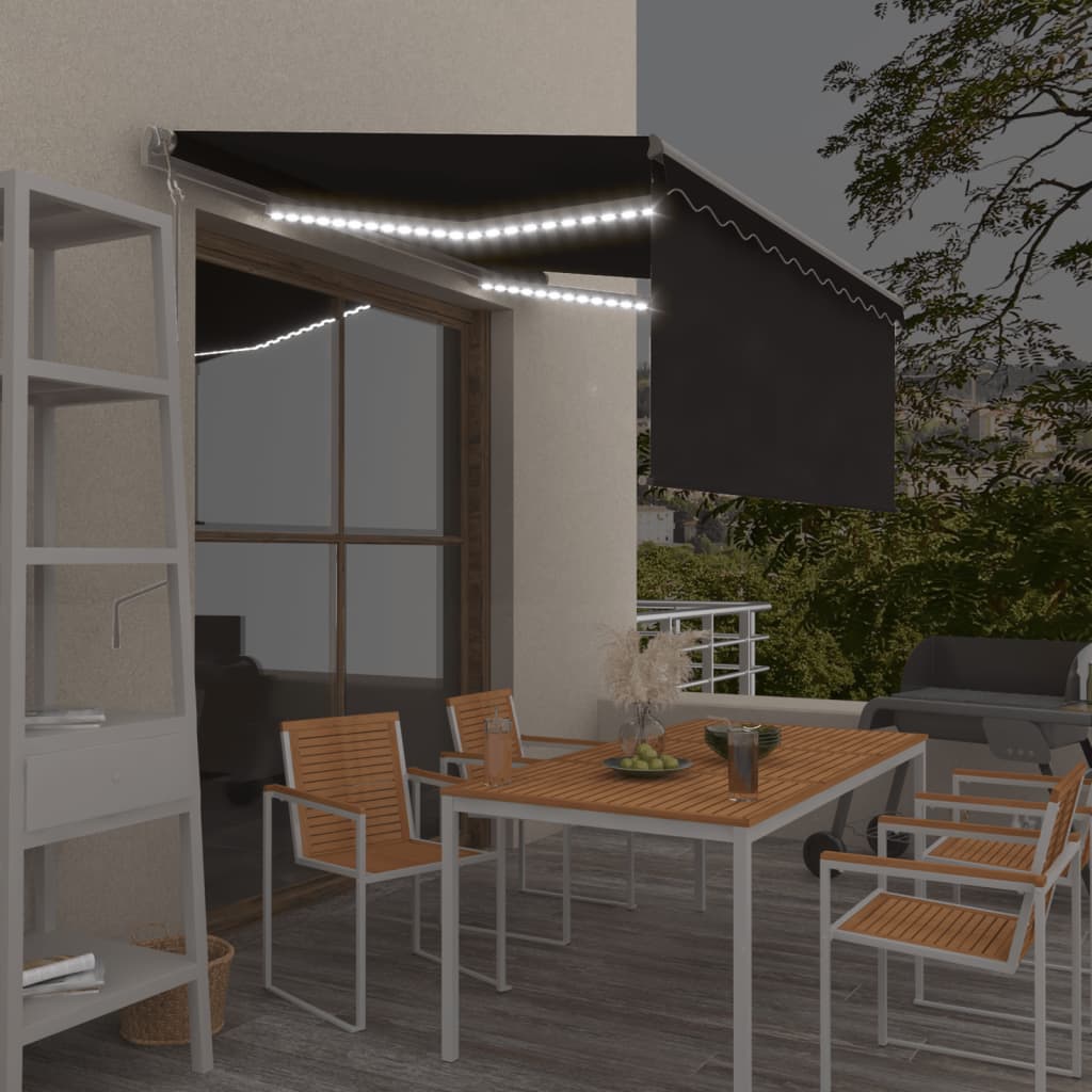 Tenda Automatica Parasole LED Sensore Vento 3x2,5m Antracite | homemem39