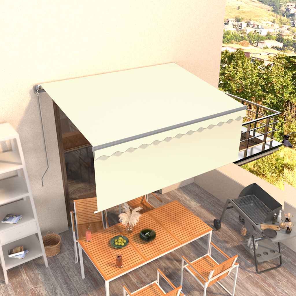 Tenda da Sole Retrattile Manuale con Parasole 3,5x2,5 m Crema | homemem39