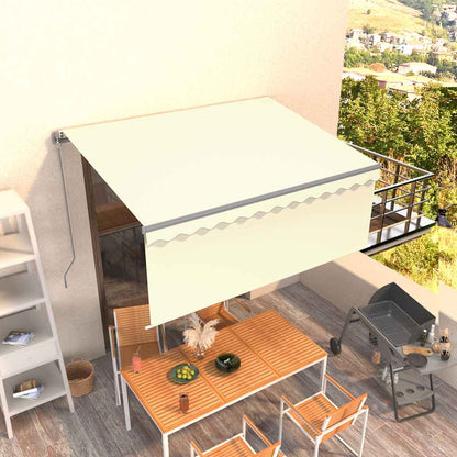 Tenda da Sole Retrattile Manuale con Parasole 3,5x2,5 m Crema