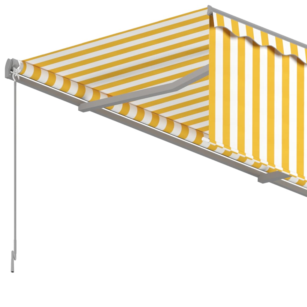 Tenda da Sole Retrattile con Parasole 3,5x2,5m Gialla e Bianca