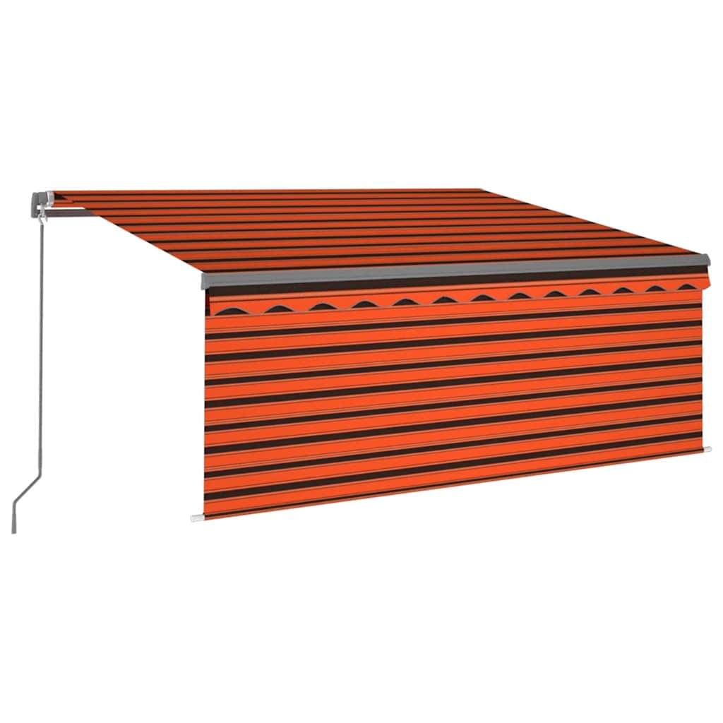 Tenda Retrattile Manuale Parasole 3,5x2,5m Arancione e Marrone | homemem39
