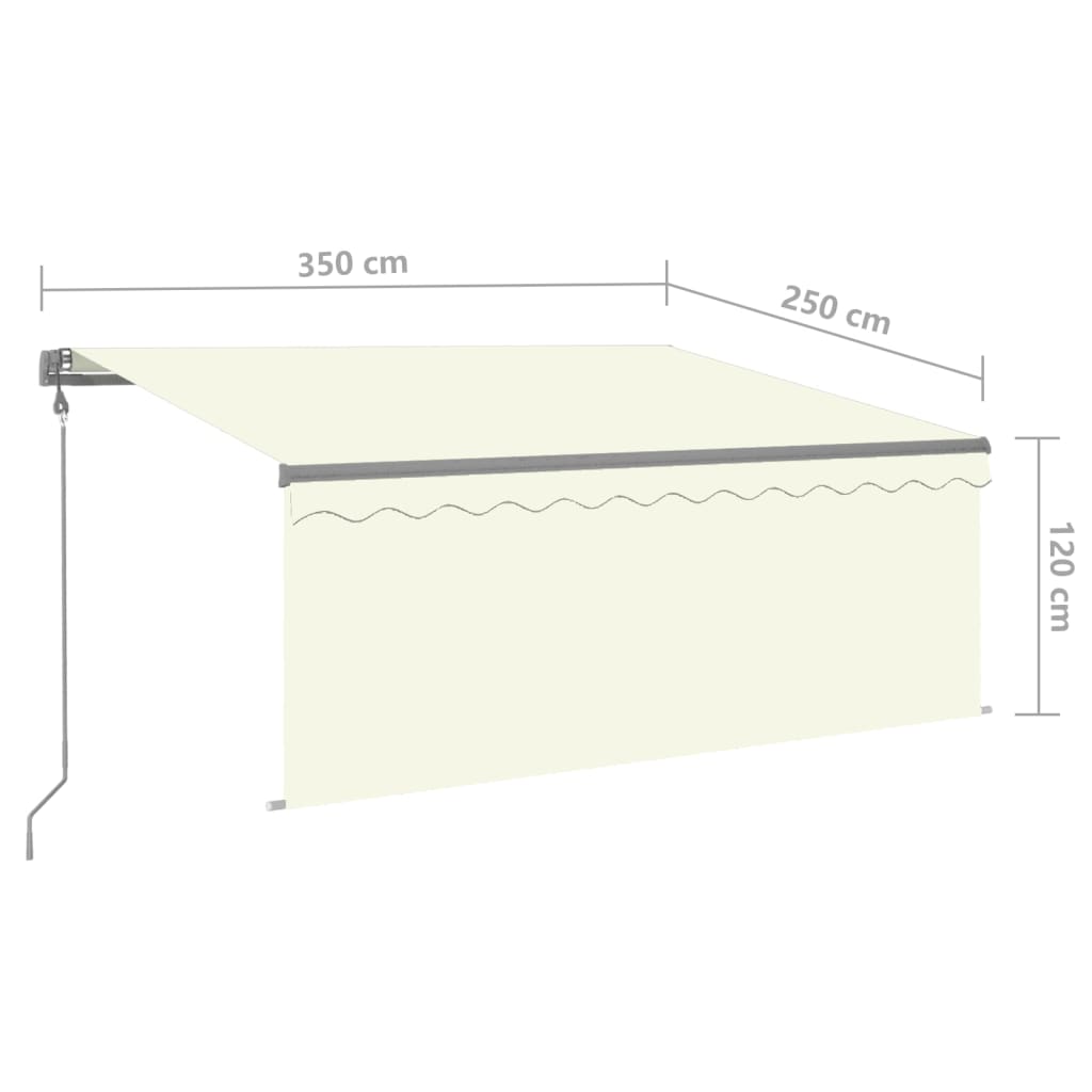 Tenda Sole Retrattile Automatica con Parasole 3,5x2,5 m Crema - homemem39