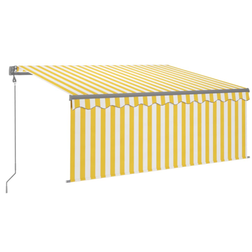 Tenda Retrattile Automatica con Parasole 3,5x2,5m Gialla Bianca - homemem39