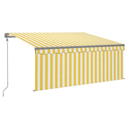 Tenda Retrattile Automatica con Parasole 3,5x2,5m Gialla Bianca - homemem39