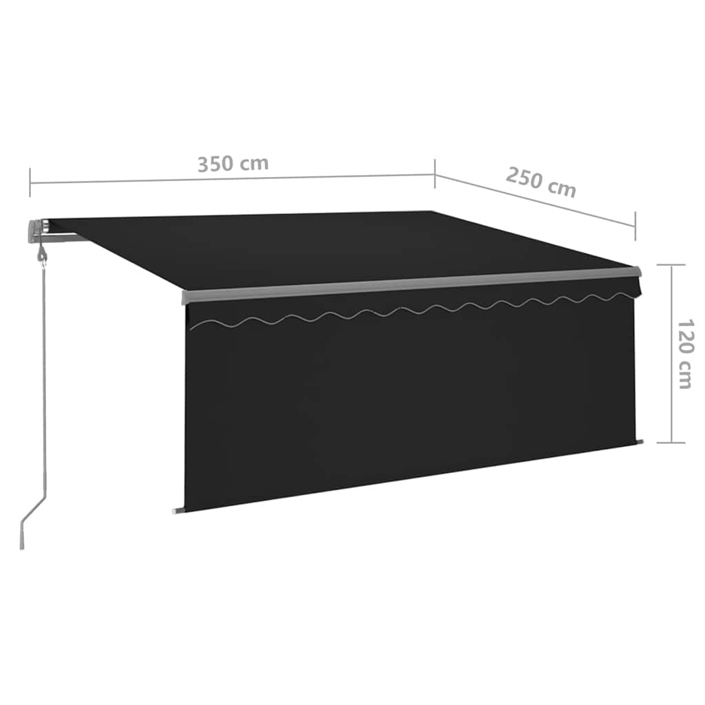 Tenda Retrattile Automatica con Parasole 3,5x2,5 m Antracite - homemem39
