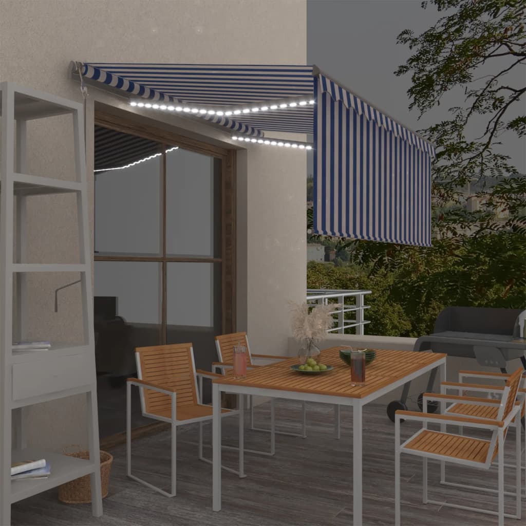 Tenda Automatica LED Sensore Vento 3,5x2,5m Arancione Marrone | homemem39