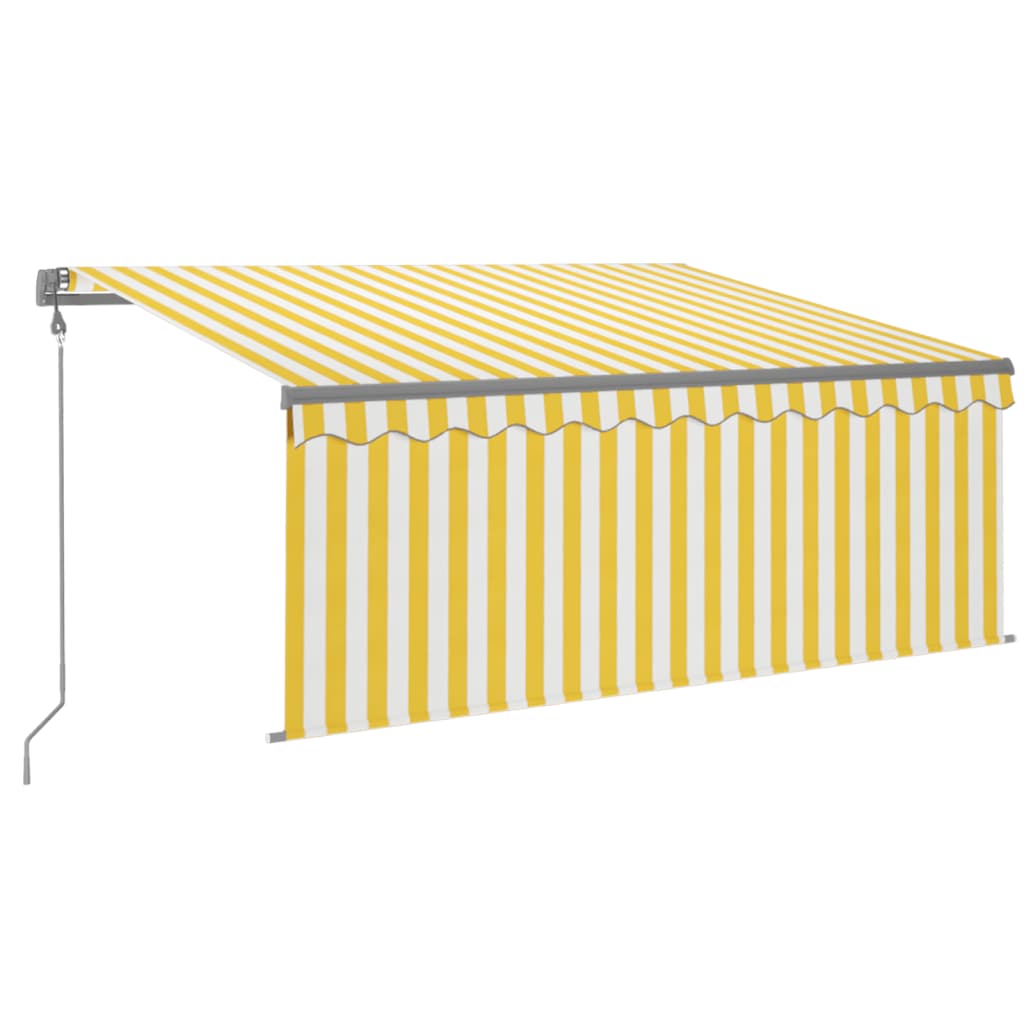 Tenda Automatica Sensore Vento e LED 3,5x2,5 m Gialla e Bianca | homemem39